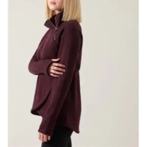 Athleta Cozy Karma Asym Pullover High Neck Sweatshirt Large - Picture 2 of 8